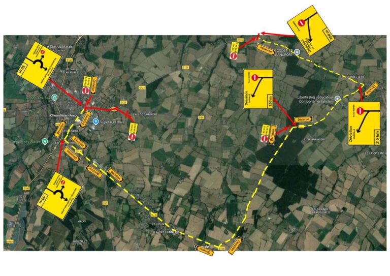 Travaux de voirie RD84, route de Valanjou à Chemillé